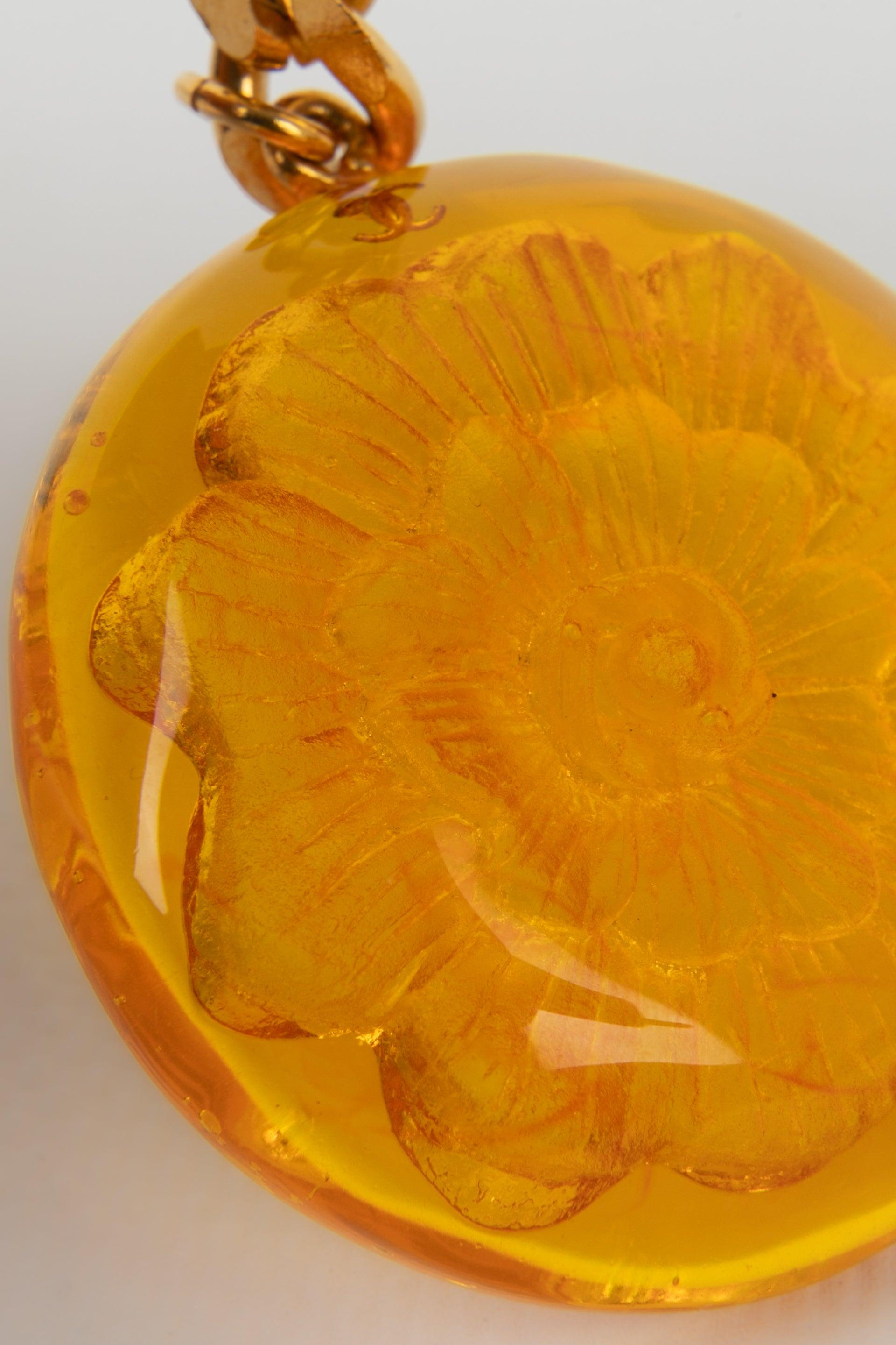 Chanel Orange Bakelit Schlüsselanhänger Damen
