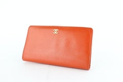 Chanel Orange Bifold Long Flap 9cz0130 Wallet