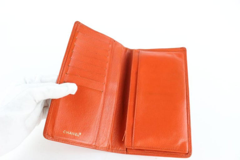 Chanel Orange Bifold Long Flap 9cz0130 Wallet For Sale at 1stDibs