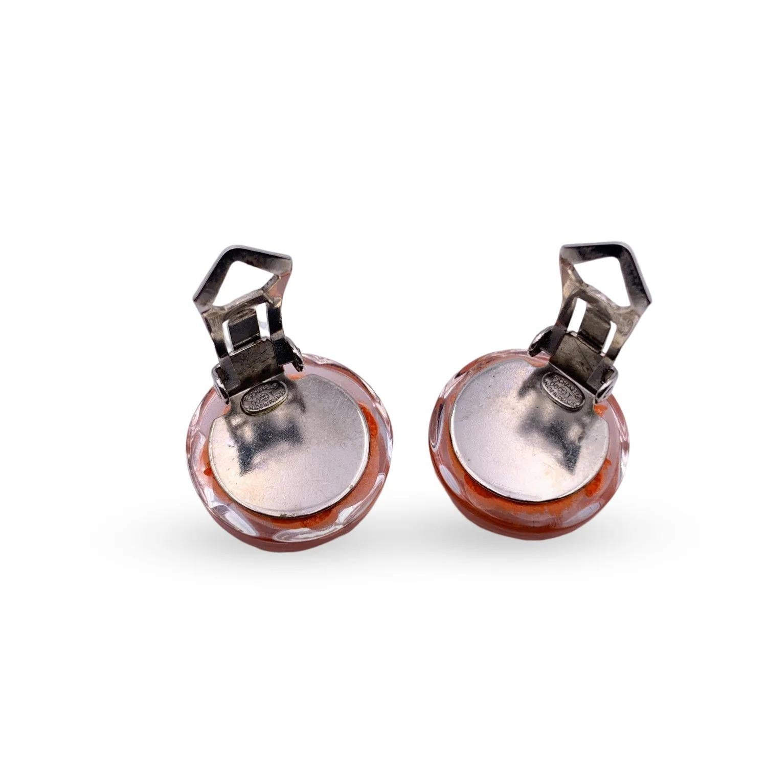 orange chanel earrings