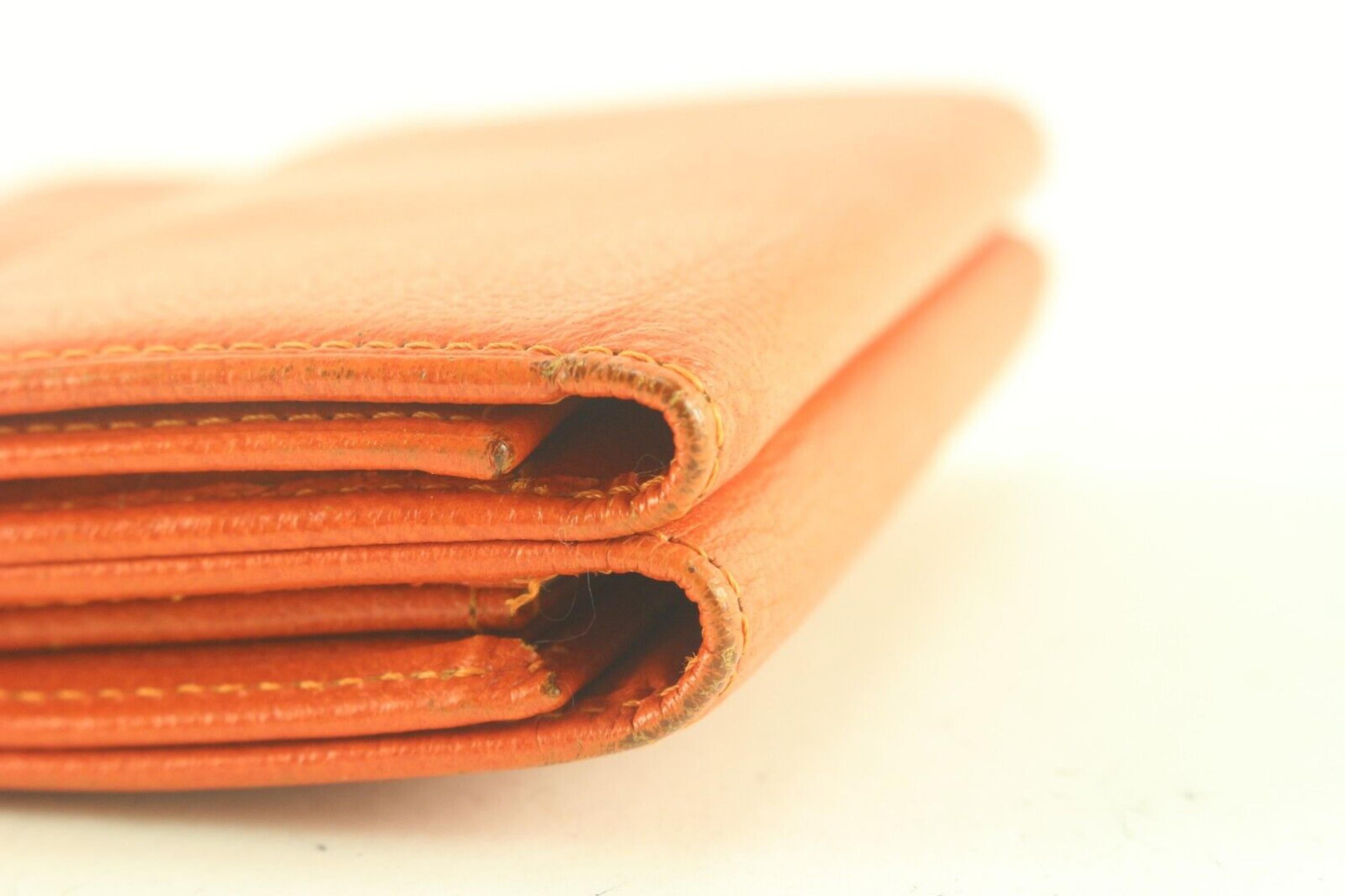 Chanel Orange CC Compact Trifold Wallet 2CC712K 7