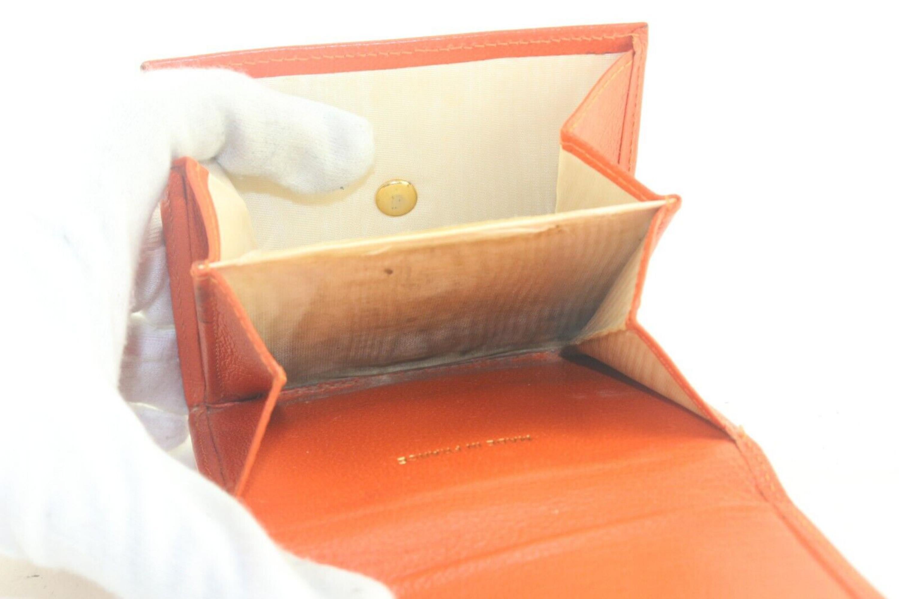 Women's Chanel Orange CC Compact Trifold Wallet 2CC712K For Sale