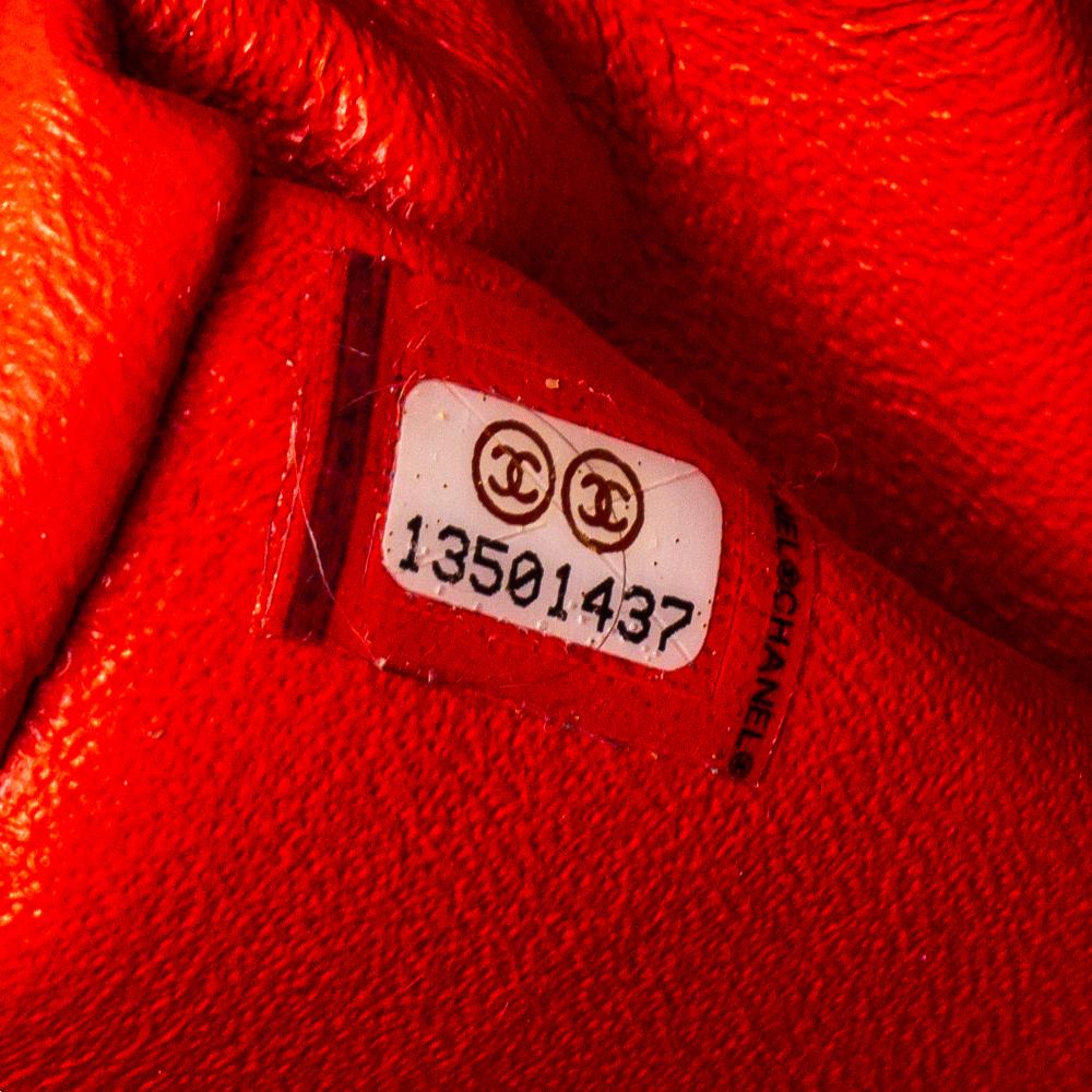 Chanel Orange Chevron Patent Leder Maxi Classic Einzelne Klappe Tasche 4