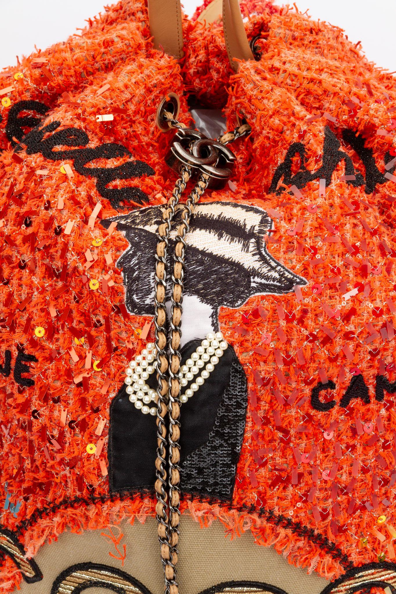 Women's Chanel Orange Coco Cuba Backpack