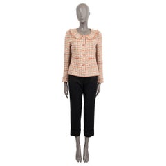 CHANEL orange cotton 2004 04P DOLL COLLAR TWEED Jacket 38 S