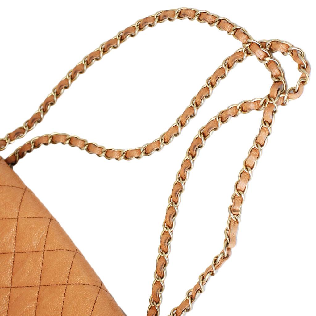Chanel Orange Distressed Lambskin Diana Flap Bag No. 21 1