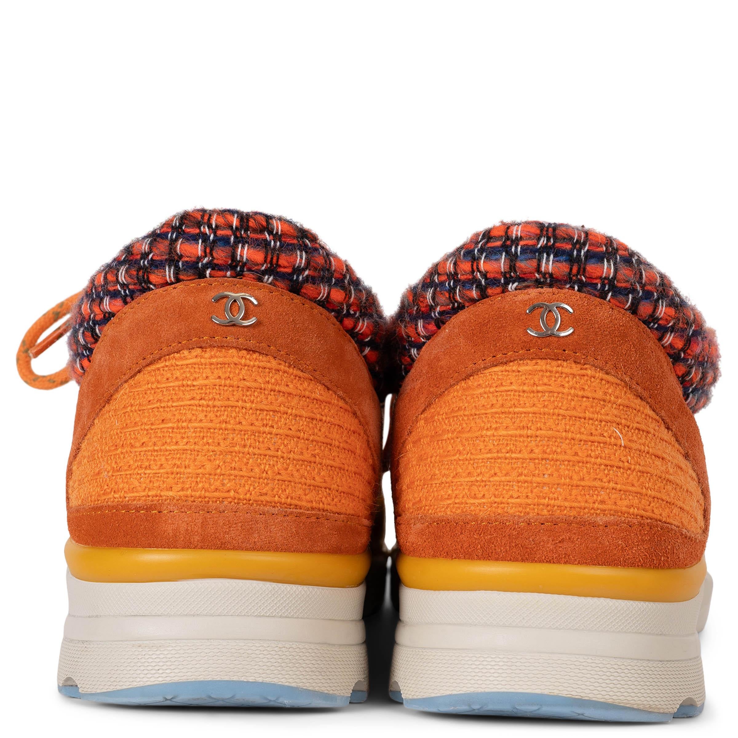  Chaussures Baskets CHANEL orange et or 14 carats SUPERMARKET TWEED 39 Pour femmes 