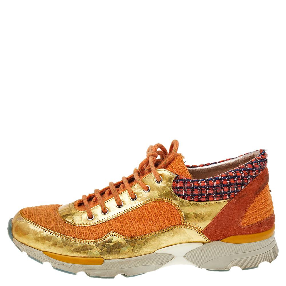 chanel sneakers orange