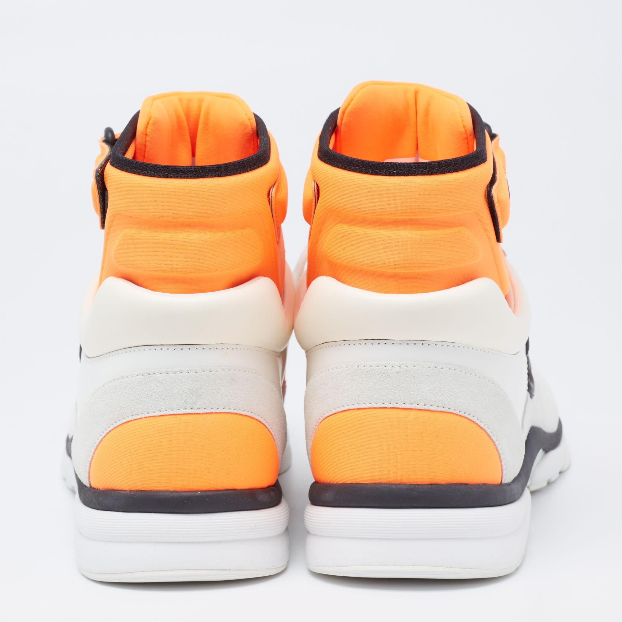 orange and white chanel sneakers