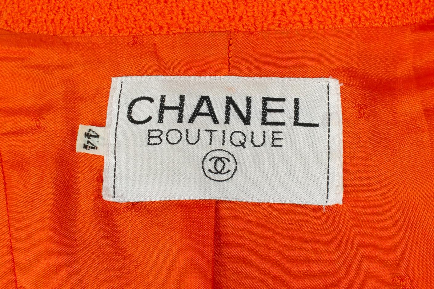 Giacca arancione Chanel anni '90 in vendita 5