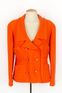 Chanel orange jacket 1990s