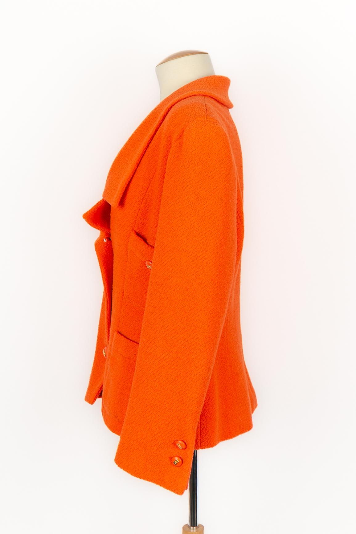 Giacca arancione Chanel anni '90 in vendita 1