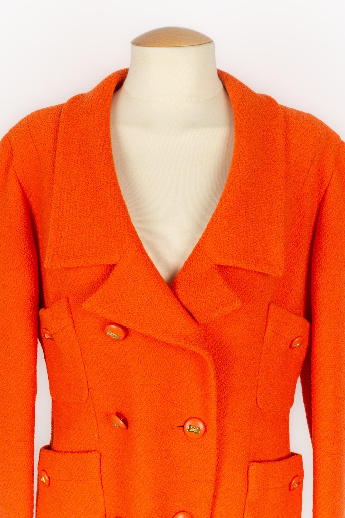 Giacca arancione Chanel anni '90 in vendita 4