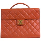 Chanel Classic Flap Portfolio Caviar Briefcase Black Leather