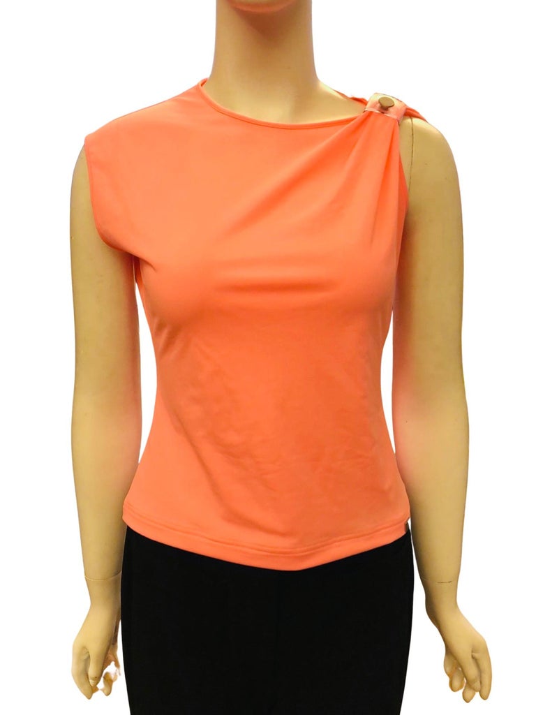Chanel Orange Nylon Spandex Sleeveless Top  In New Condition For Sale In Sheung Wan, HK
