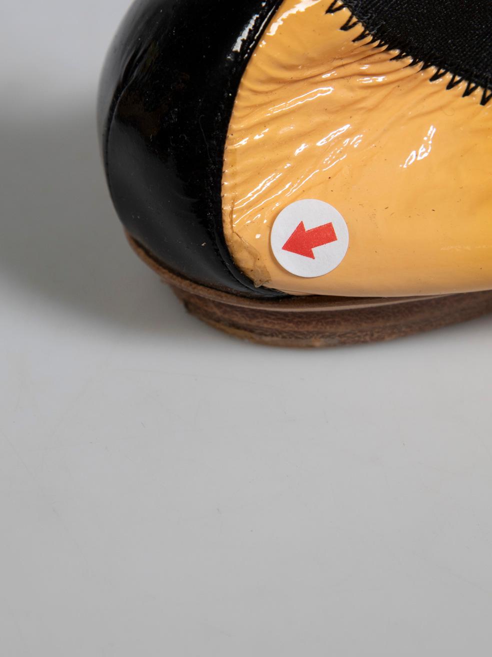 Chanel Orange Patent Leather Ballet Flats Size IT 38 2