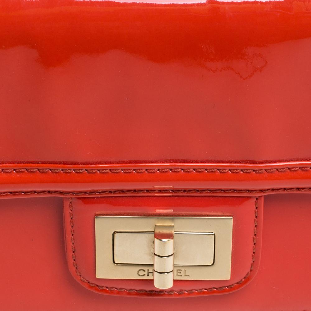 Chanel Orange Patent Leather Reissue Flap Bag 6