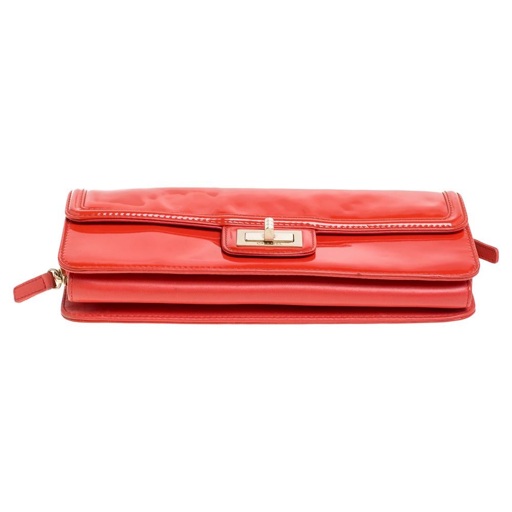 Chanel Orange Patent Leather Reissue Flap Bag 7