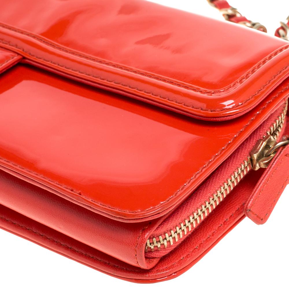 Chanel Orange Patent Leather Reissue Flap Bag 3