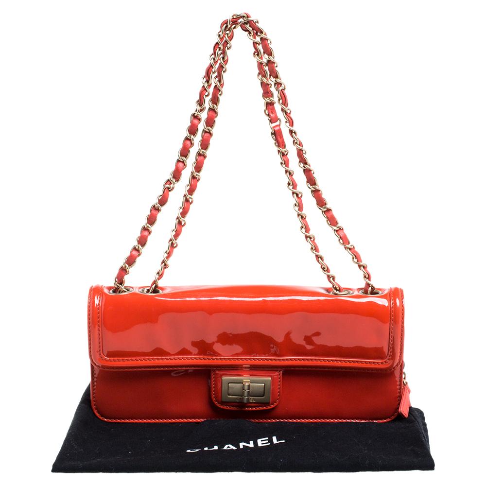 Chanel Orange Patent Leather Reissue Flap Bag 4