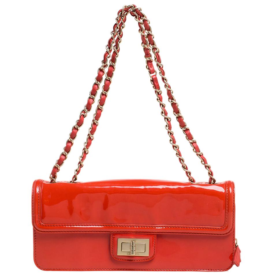 Chanel Orange Patent Leather Reissue Flap Bag