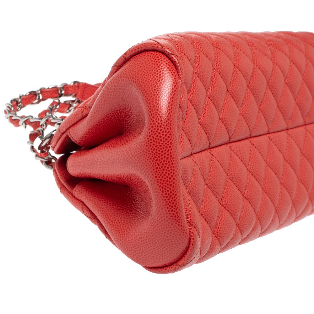 Chanel Orange Quilted Caviar Leather Just Mademoiselle Bowler Bag 1