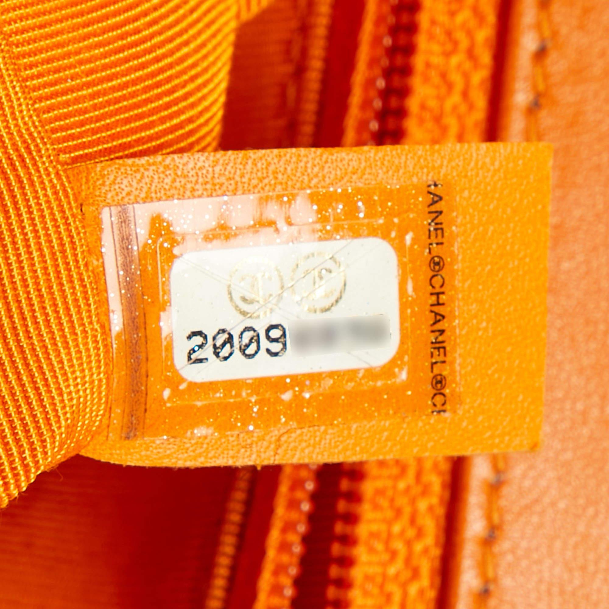 Chanel Orange Quilted Leather New Medium Boy Bag 5