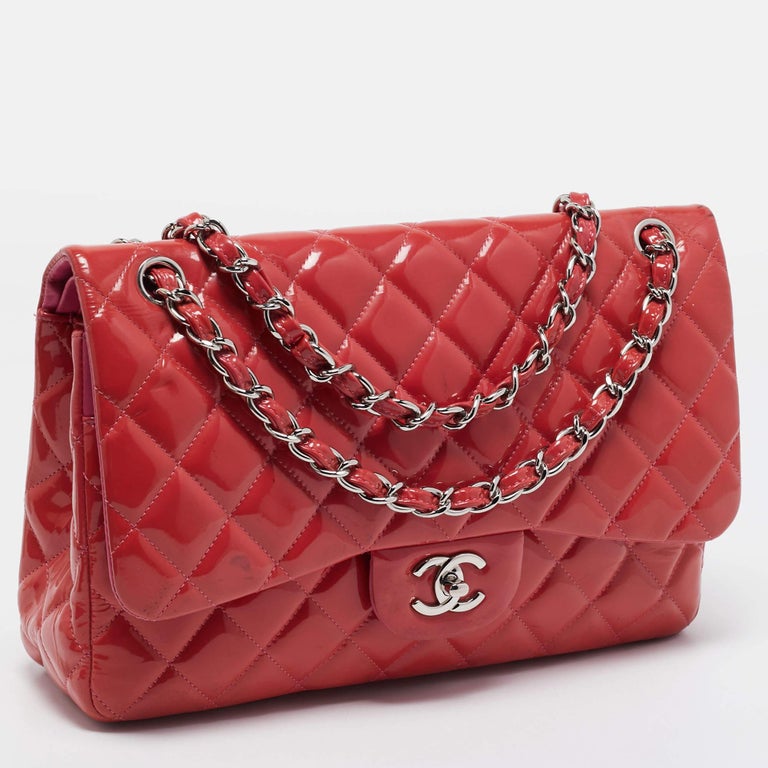 chanel red double flap bag