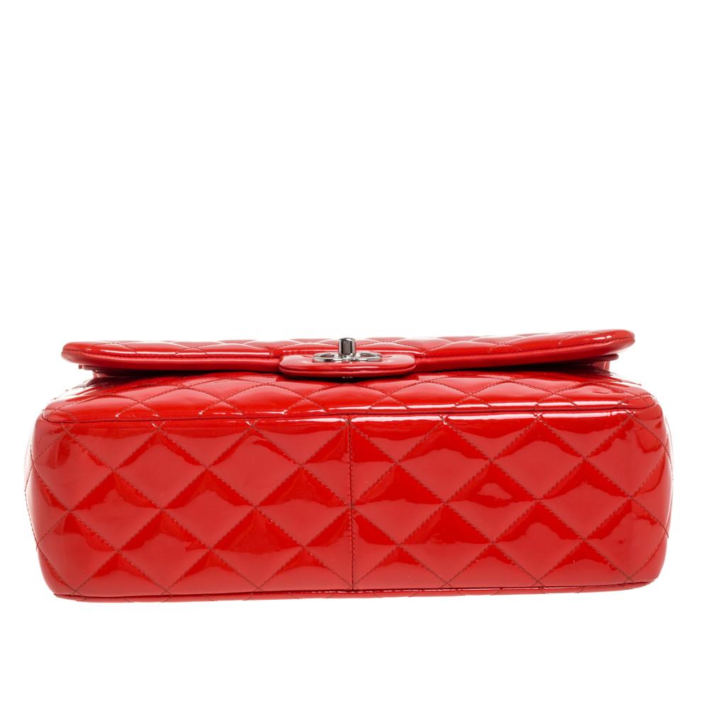 patent orange chanel bag