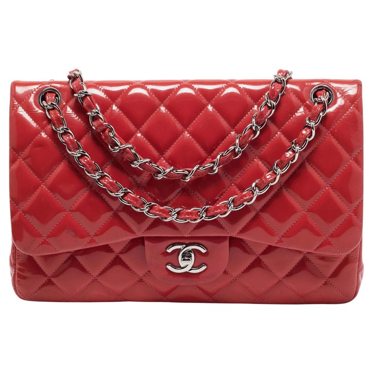 Chanel Candy Pink Quilted Patent Leather Medium Classic Double Flap Bag