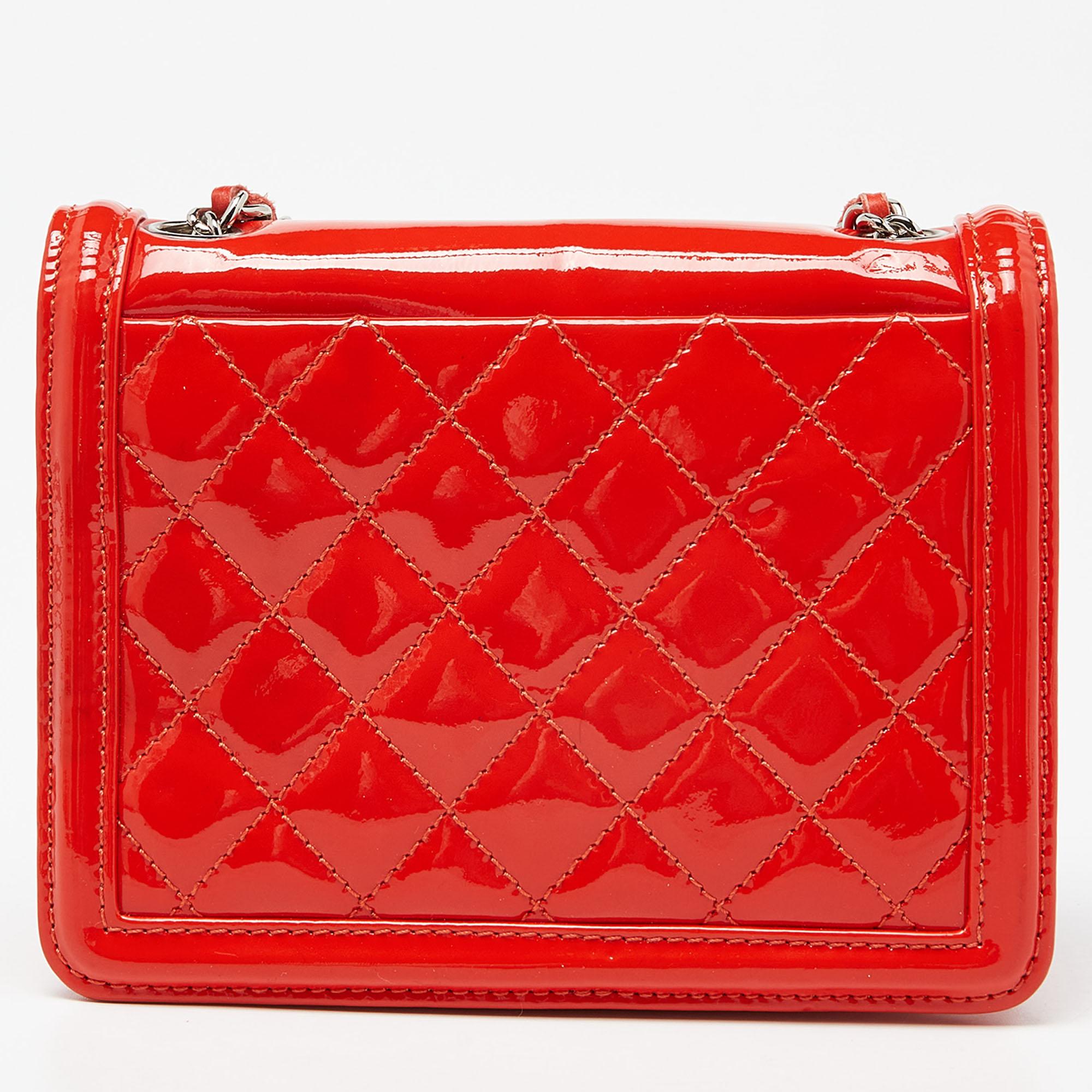 Chanel Orange/Rote Boy Brick Tasche aus Plexiglas im Angebot 7