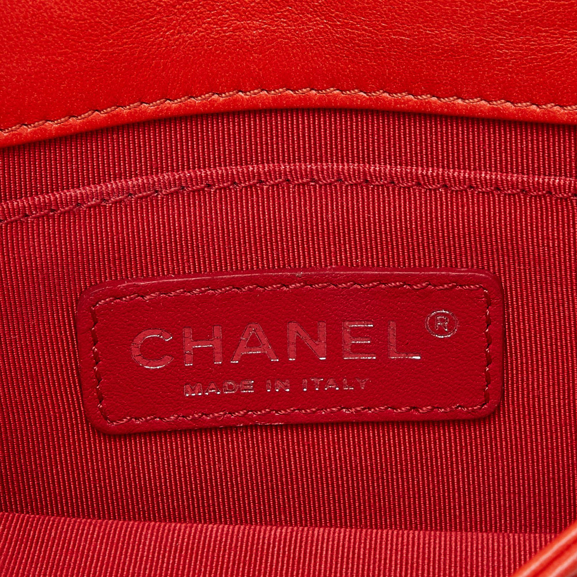 Chanel Orange/Red Plexiglass Boy Brick Bag For Sale 7