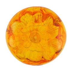 Chanel Orange Resin Round Brooch