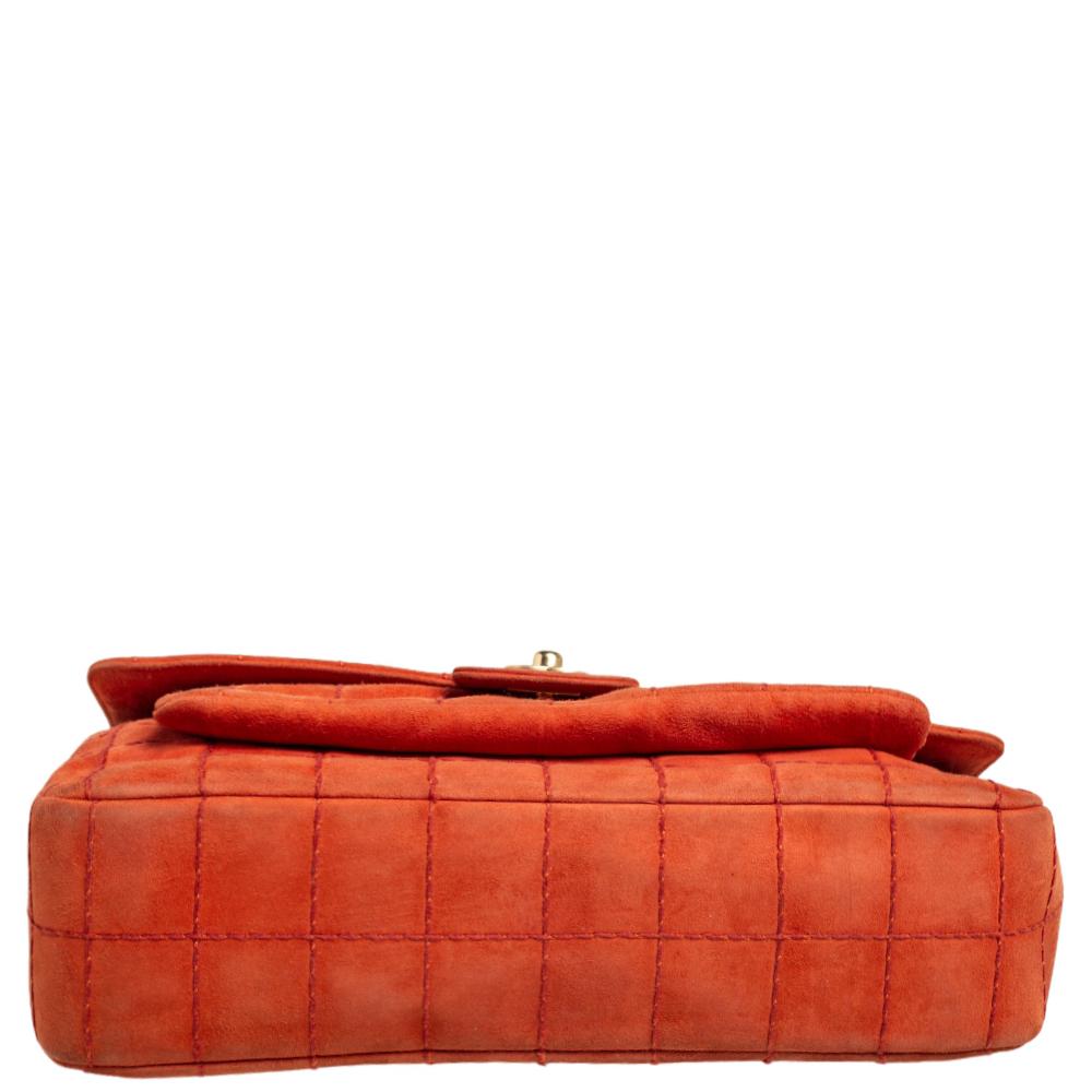 orange suede purse