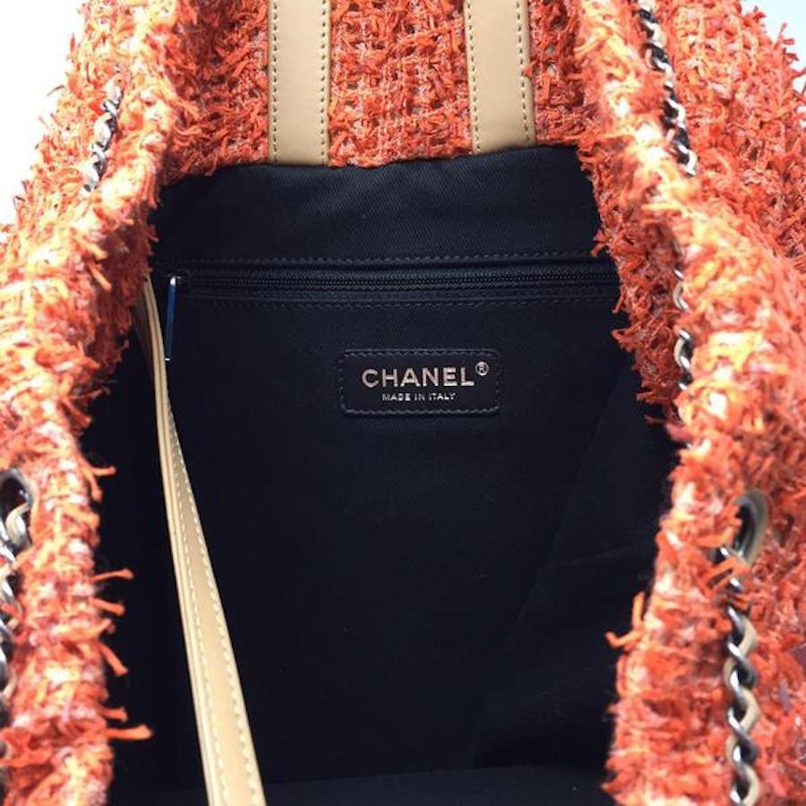 Chanel Orange Tweed Coco Club Backpack Cuba Collection, 2017 In Excellent Condition For Sale In Milan, IT