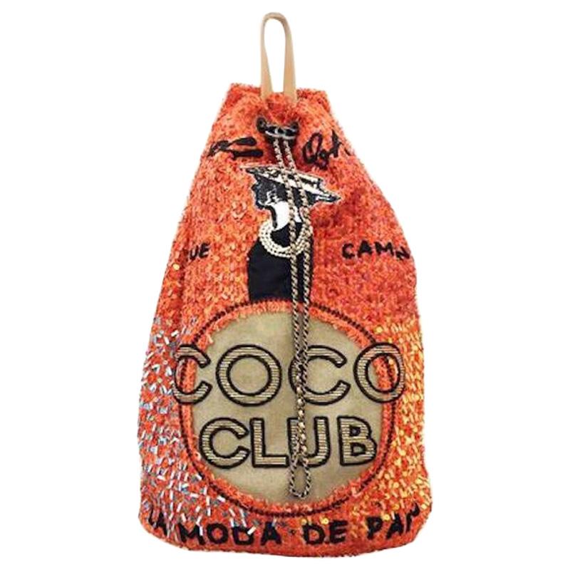 Chanel Orange Tweed Coco Club Backpack Cuba Collection, 2017 For Sale