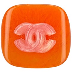 Chanel Orange with Pink "CC" Resin Ring
