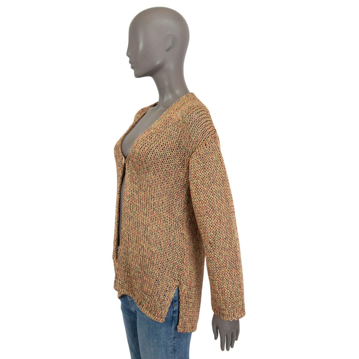 Cardigan Chanel en coton multicolore orange et jaune, taille 36 XS, 2017 Excellent état - En vente à Zürich, CH