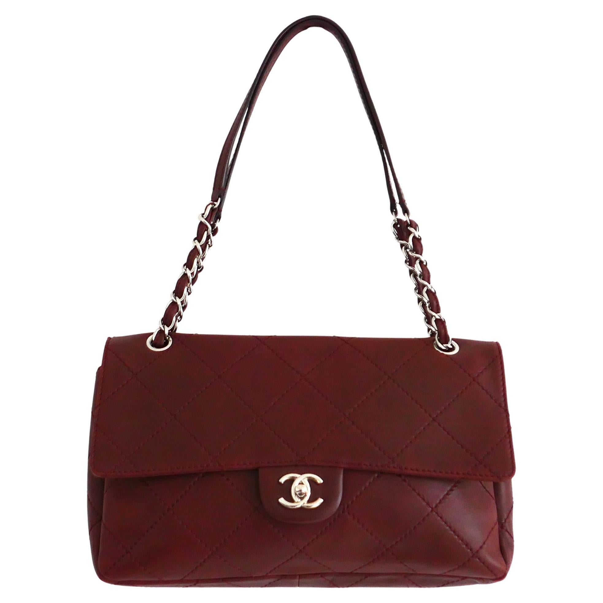 Chanel Vintage Orient Express Flap Bag Burgundy Leather 2011
