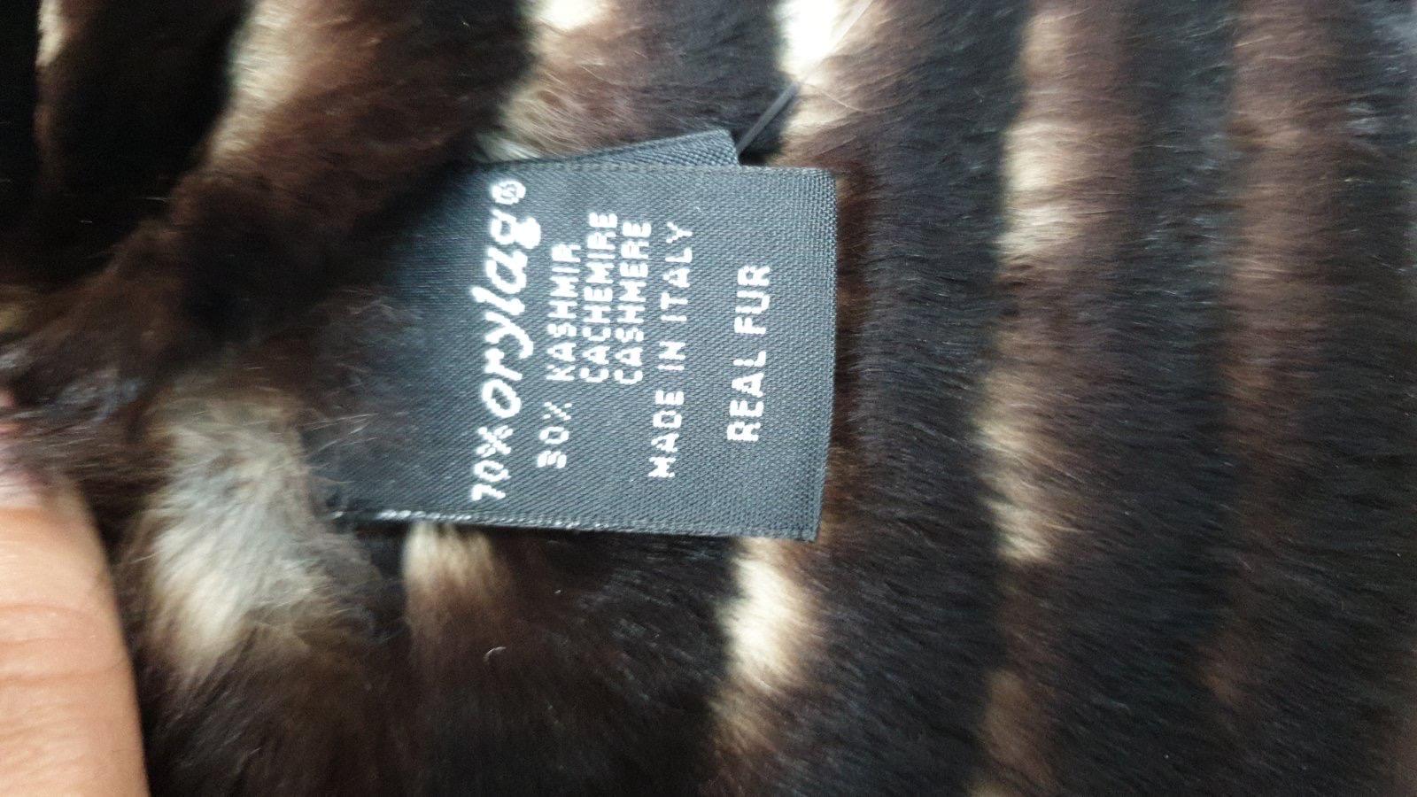 Women's Chanel Orillag Dark Brown Rabbit Fur Scarf