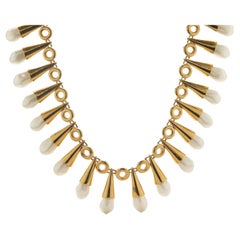 Used Chanel Ornate Costume Pearl Collar Necklace