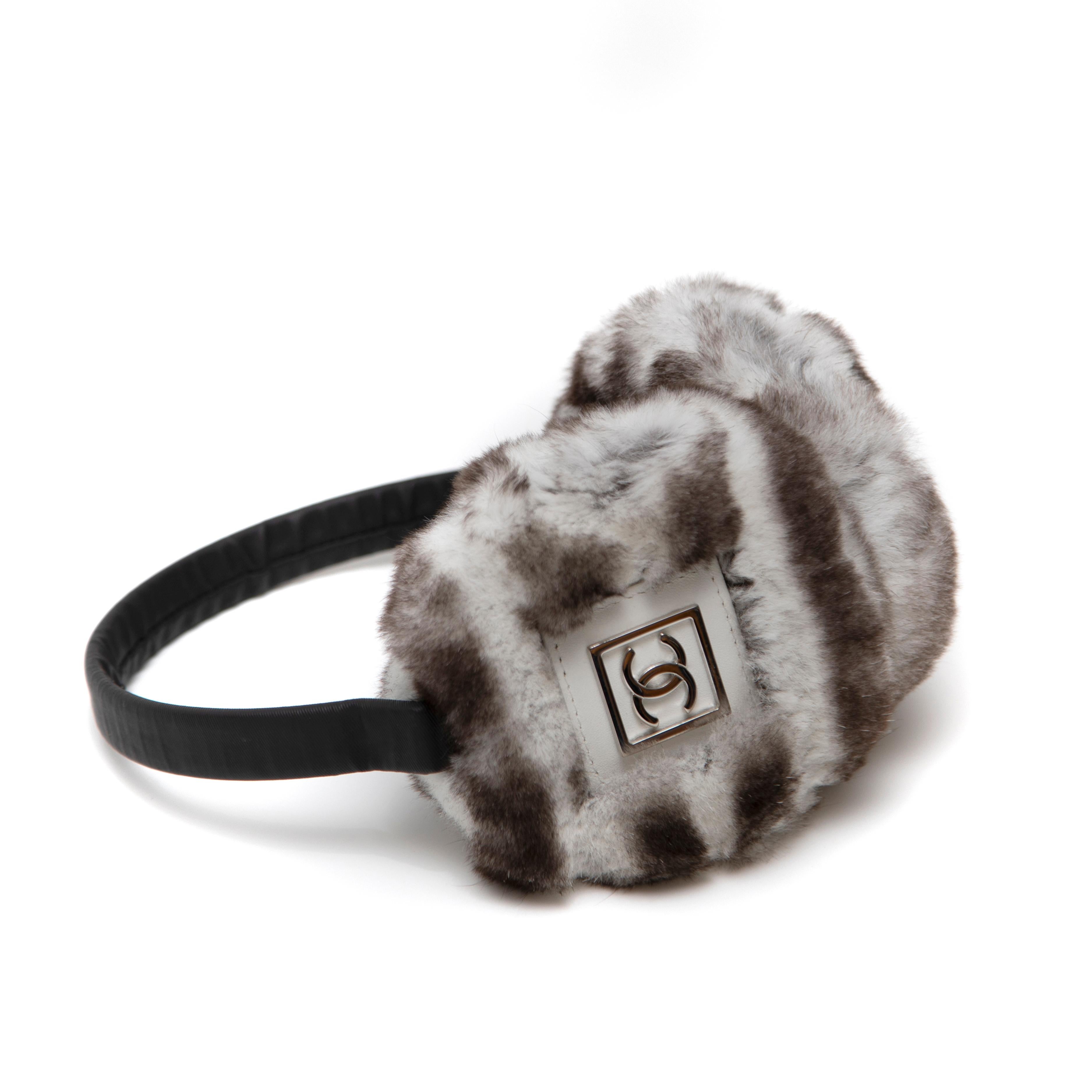 Gray Chanel Orylag Fur Earmuffs For Sale