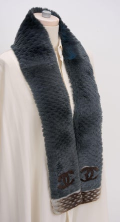 Chanel Orylag Two-Tone Logo Scarf NEW