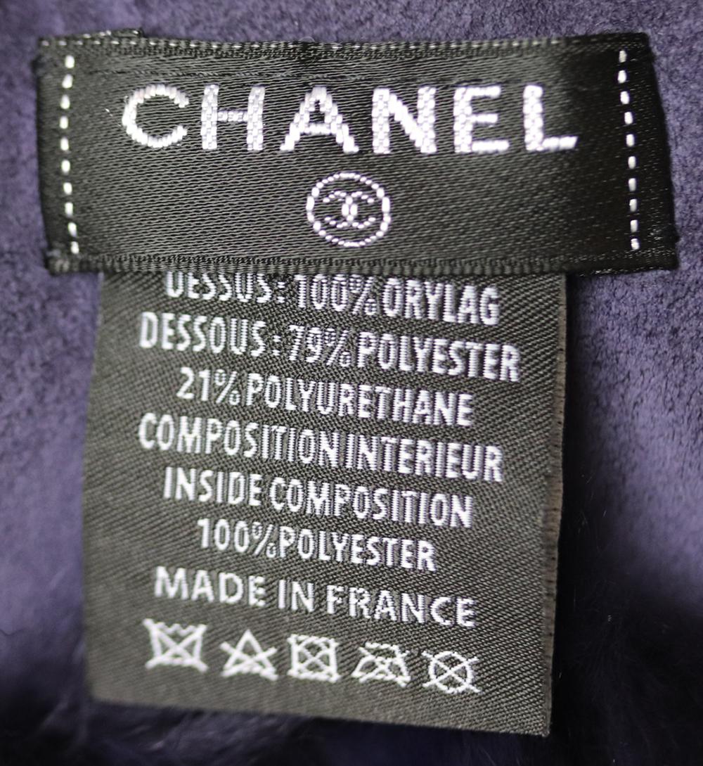Black Chanel Orylag Rabbit Fur Neck Pillow 