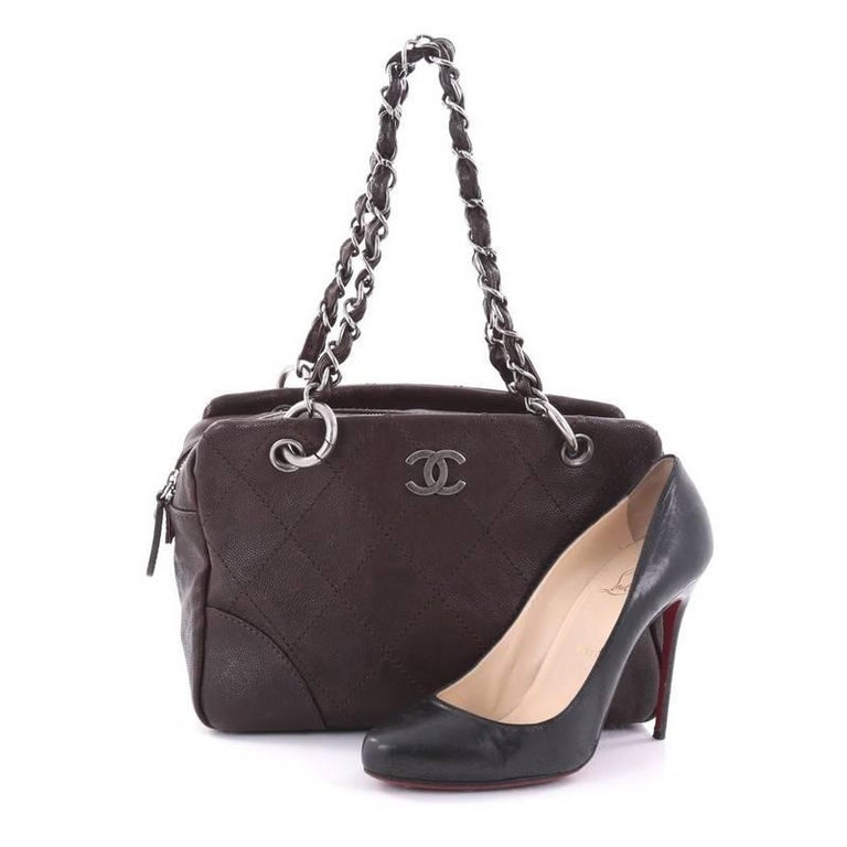Chanel Outdoor Ligne Tote Quilted Caviar Medium at 1stDibs
