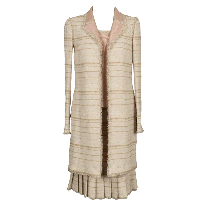 Chanel Outfit Top, Skirt and Coat Set Size 40FR Summer, 2004