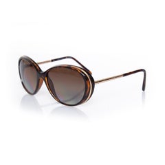 Chanel, Ovale braune Sonnenbrille