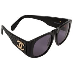 Retro Chanel Oversize Black Quilted Glasses