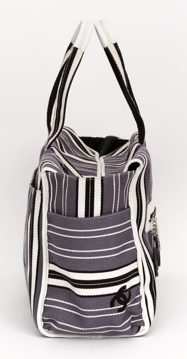 Chanel Oversize Striped Beach Bag For Sale at 1stDibs