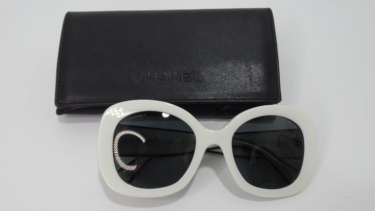 CHANEL, Accessories, Authentic Vintage Coco Chanel Logo Black Quilted  Sunglasses 003 00